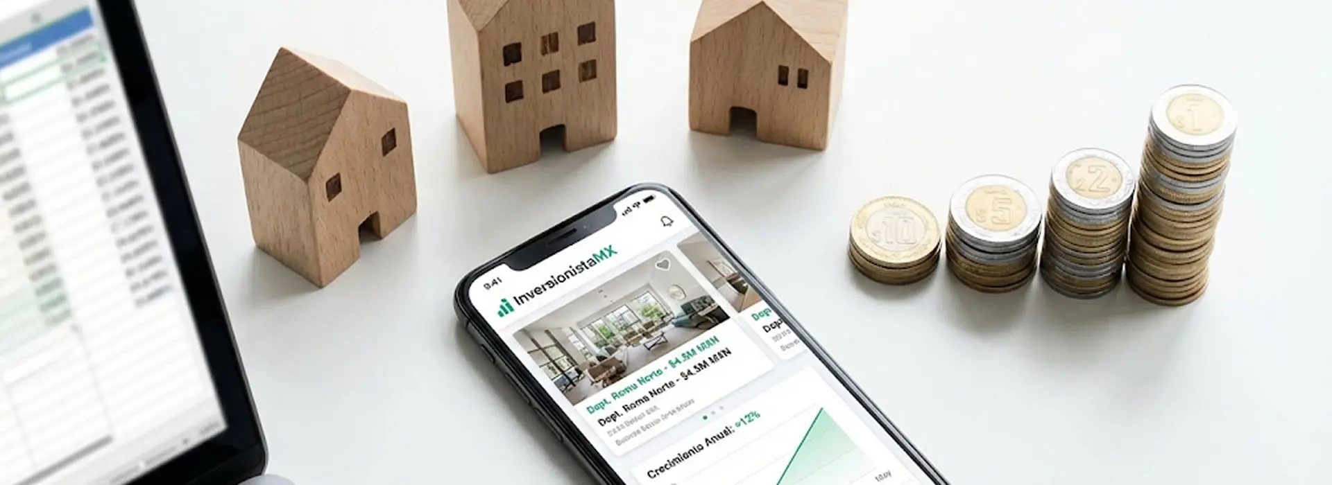 Persona invirtiendo en crowdfunding inmobiliario desde su laptop